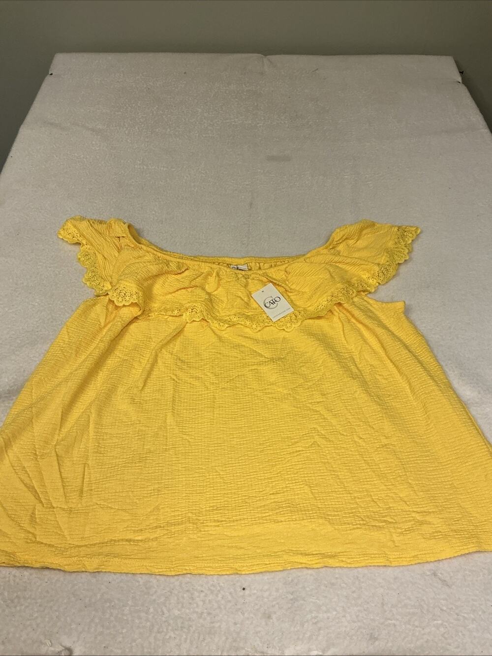 Cato Women’s Yellow Sleeveless Off The Shoulder Top ZC 18/20w,NWT 3608